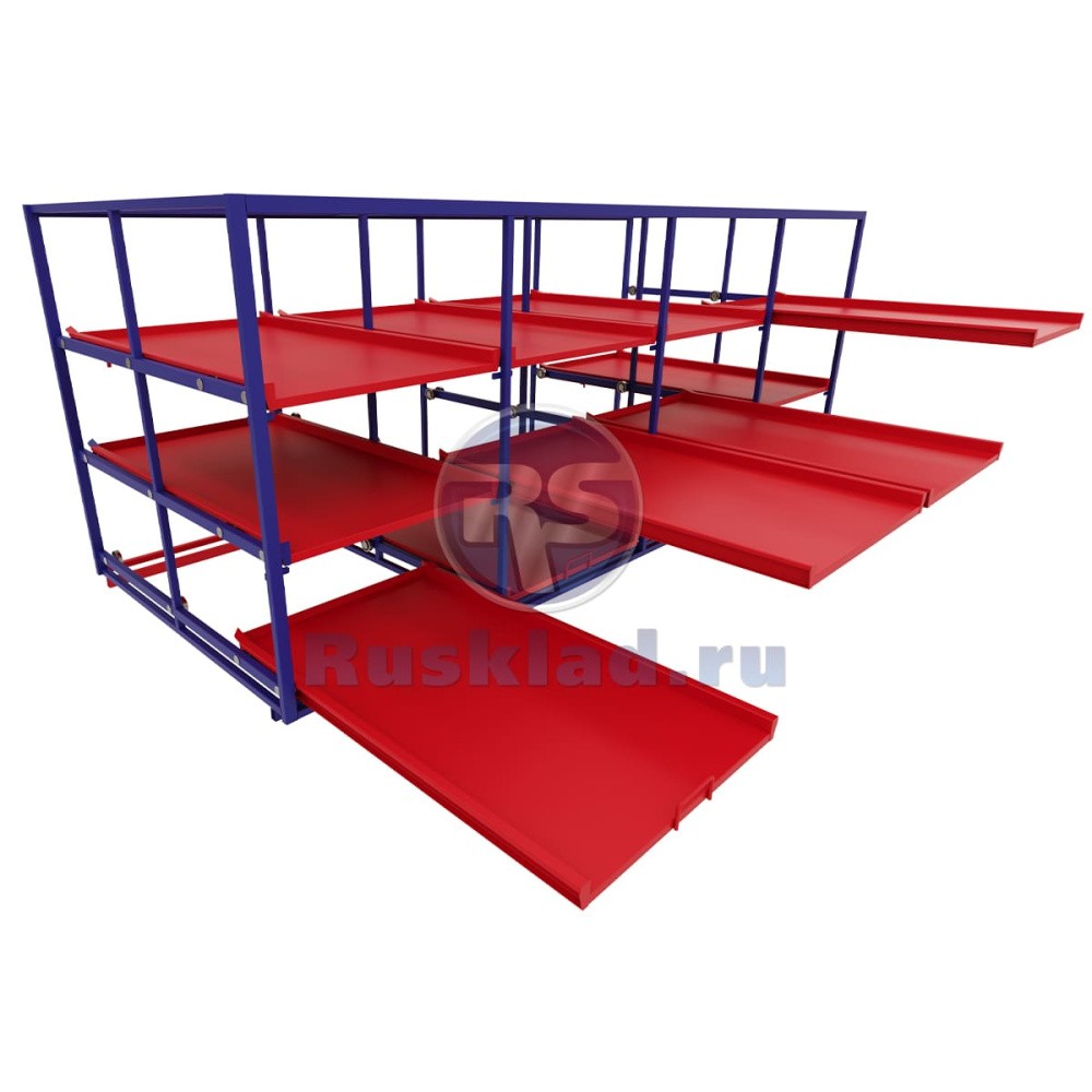 Стеллажная выдвижная система на 12 ячеек Стеллажная выдвижная система на 12 ячеек