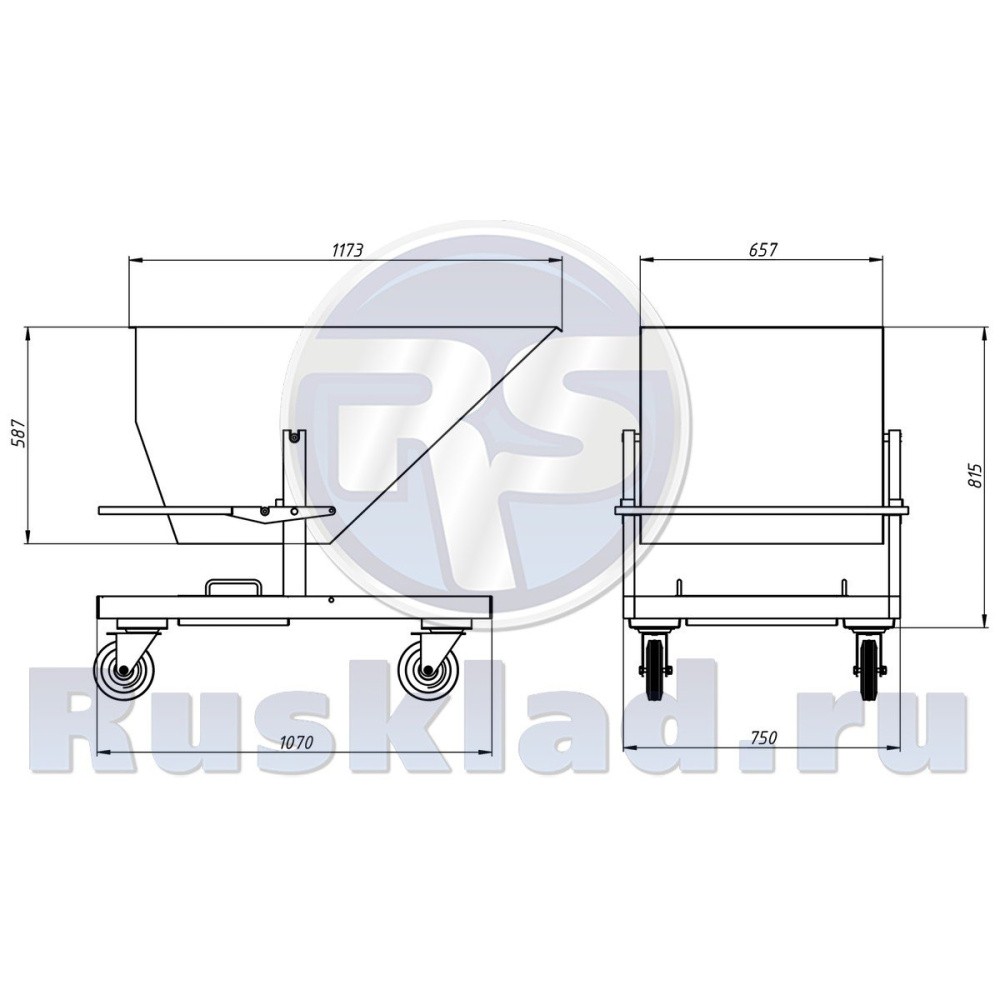 Тележка под металлическую стружку и СОЖ Тележка под металлическую стружку и СОЖ