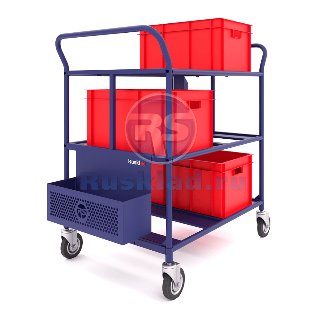 Трехъярусная платформенная тележка для перевозки ящиков ТДЯ Трехъярусная платформенная тележка для перевозки ящиков ТДЯ