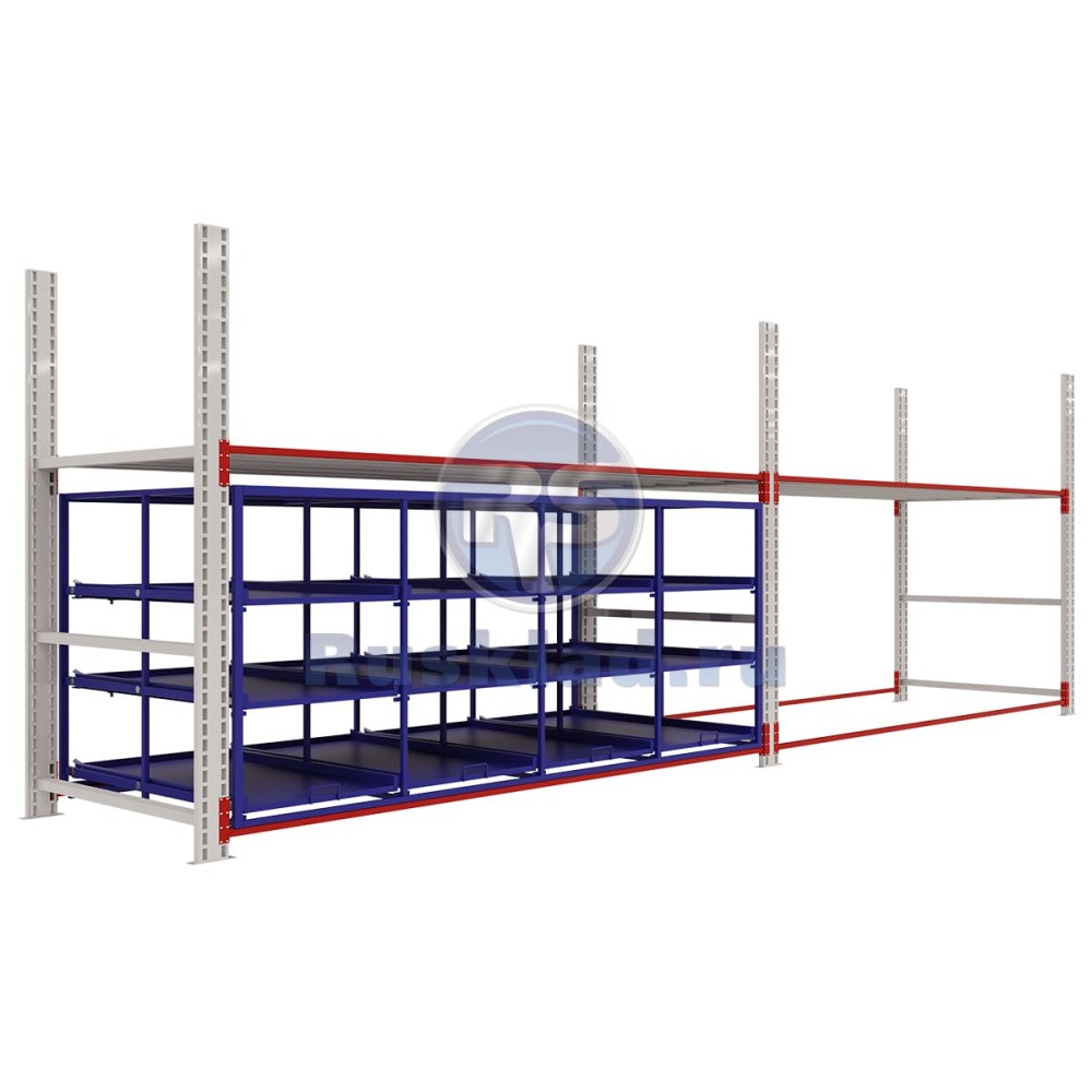 Стеллажная выдвижная система на 12 ячеек Стеллажная выдвижная система на 12 ячеек