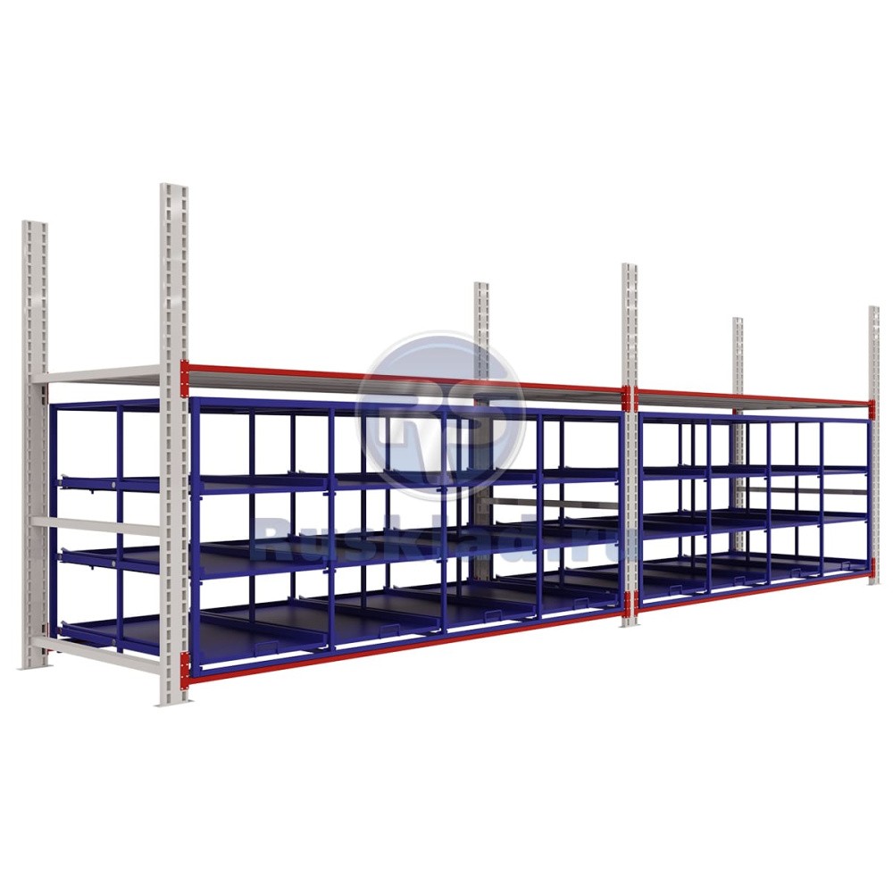 Стеллажная выдвижная система на 12 ячеек Стеллажная выдвижная система на 12 ячеек